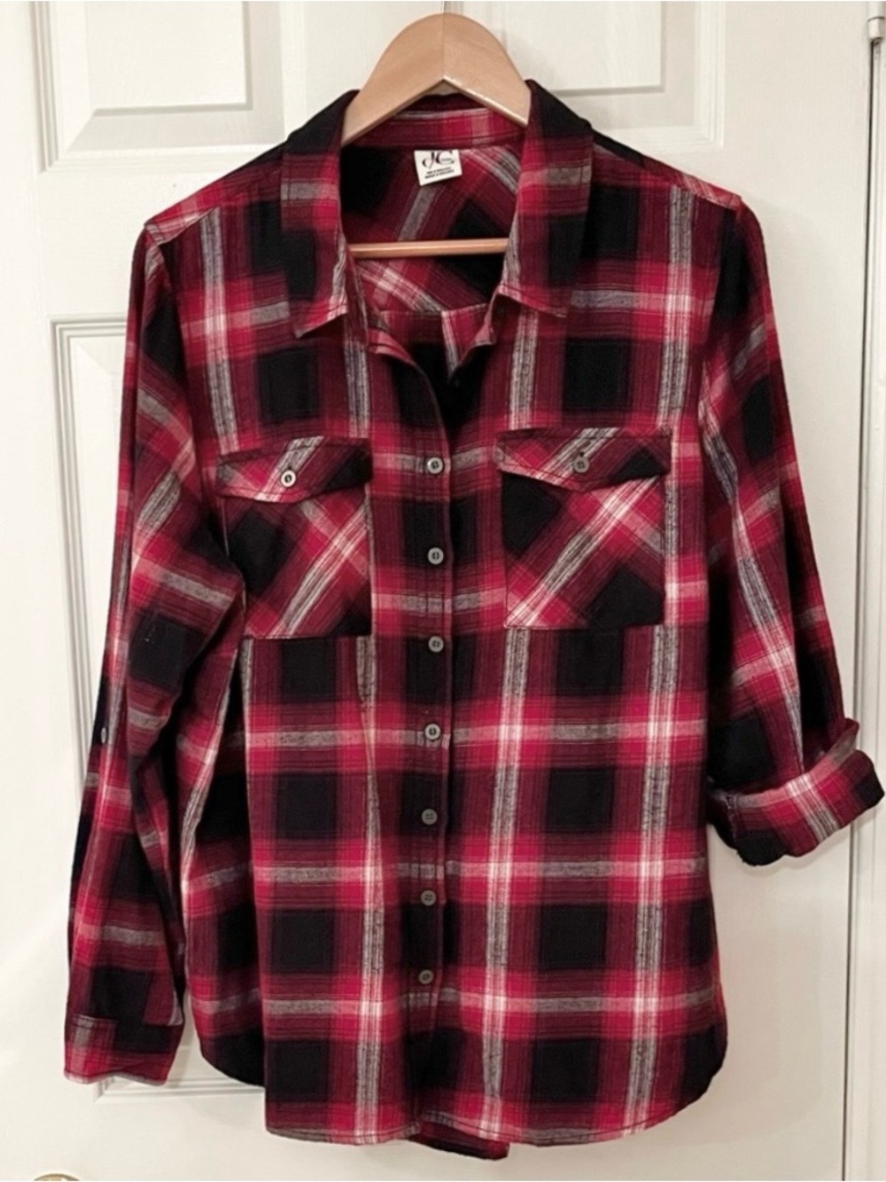 d/C Jeans Women’s Red and Black Plaid Shirt Size 1X